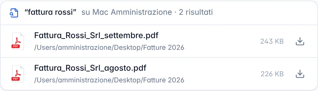 Risultati di ricerca dei file
